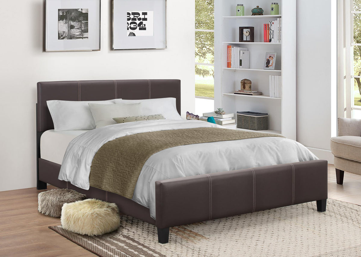 Brown Faux Leather Platform Bed Trader Dan's Furniture