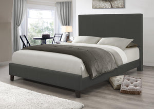 Charcoal Linen Platform Bed