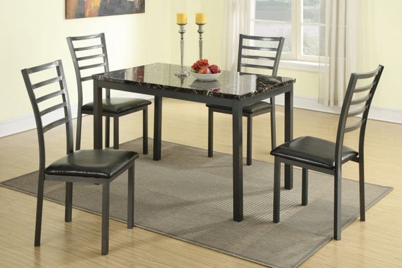 5 Piece Faux Marble Dining Set